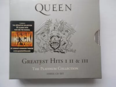 Queen : Greatest Hits I II & III: The Platinum Collection CD 3 Discs (2000) • £3.50