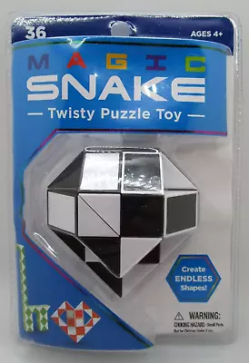 New Magic Snake Twist Puzzle Toy Black White New Sealed 36 Cube  • $11.95