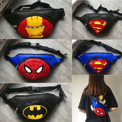 Marvel Belt Bag Adjustable Spiderman Shoulder Kids Zip Waist Bag Captain America • £11.99