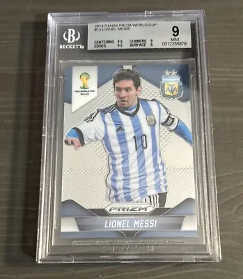 2014 Panini Prizm FIFA World Cup Lionel Messi #12 Base Argentina BGS 9 MINT • $59.95
