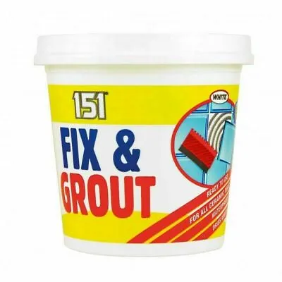 £5.99 • Buy 2 X WALL TILE & GROUT TUB Super White 151 Cement Bathroom Kitchen DIY 