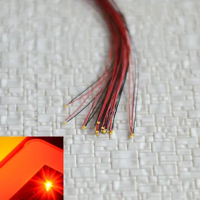 10 X Pre Wired SMD LEDs #0402 Red Nano Pre-solder​ed Micro Lighting + Resistor • $9.99