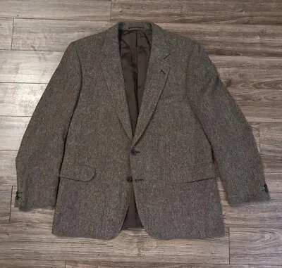 VTG Magee Tailored Brown Donegal Handwoven Tweed Pure New Wool Mens Sport Coat M • $84.99