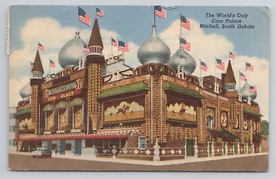 The World's Only Corn Palace Mitchell South Dakota Linen Postcard No 2890 • $2.60