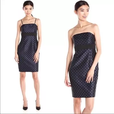 Plenty Tracy Reese Nadia Navy Silver Embellished Cocktail Dress N0475 • $32.99