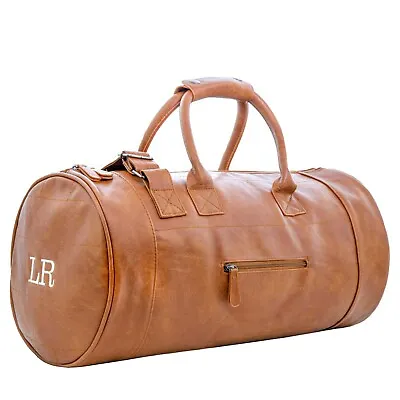 Personalised Faux Leather Barrel Bag With Initials • £42.95