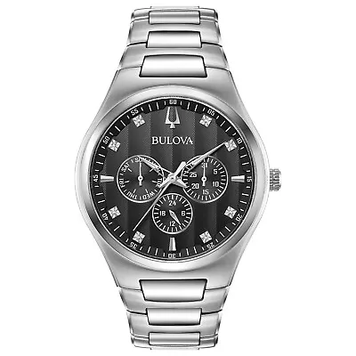 Bulova Men's Chronograph Quartz Stainless Steel Date Indicator Watch 42MM 96D143 • $153.99