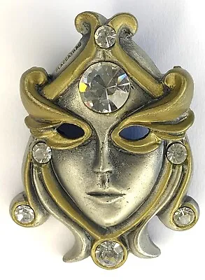 Placcato Ag Marked Venetian Carnival Mask Brooch 45x32mm (M2) • £20