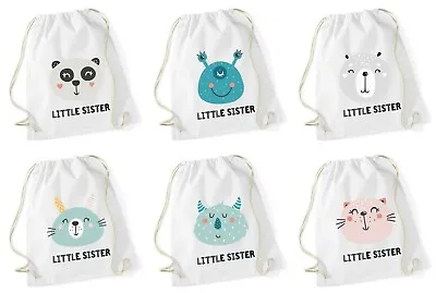 Little Sister Animal Gymsac - Printed School PE Kit Sports Bag Ballet Girls • £9.02