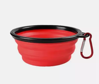 2 Pcs Collapsible Pet Feeding Bowl Dog Cat Portable Camping Silicone Water Dish • £0.99