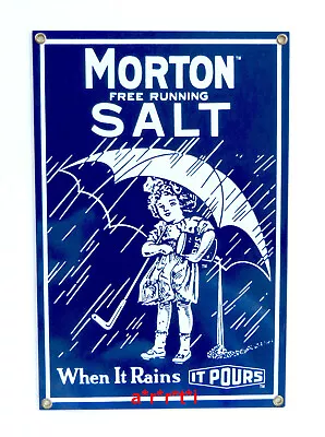 Morton Salt Ande Rooney Repro Porcelain Enameled Steel Excellent Condition • $54