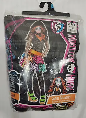 Monster High Skelita Calaveras Costume Child Size Large 12-14 Dress Wig Mask • $24.99