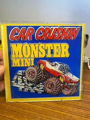 Car Crushin Monster Mini - Vintage Glass Carnival Prize Sign • $26.29