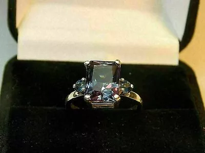 4Ct Emerald Cut Alexandrite Women's Wedding Engagement Ring 14k White Gold Over • $90.99