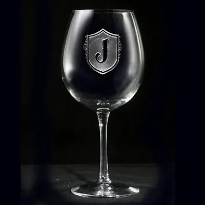 Etched Monogrammed Shield Red Wine Glasses - Set Of 4 (m22) • $57.20