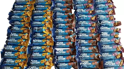 46 Pure Protein Bars Lot Assorted Flavors 20g 21g Chewy Chocolate Deluxe Chip • $49.99