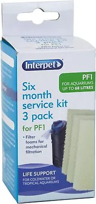 Interpet PF1 Replacement Foam Service Kit 6 Months Pack Of 3 - 2232 • £5.99