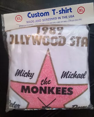 VINTAGE 1989 The Monkees Hollywood Star Celebration Promo  T-Shirt~XL~NEW~SEALED • $39.99