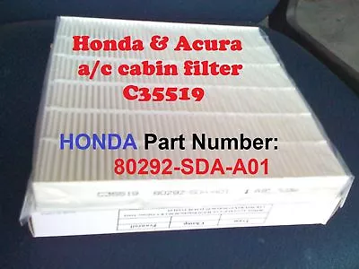 For HONDA ACCORD CABIN AIR FILTER Acura Civic CRV Odyssey C35519 HIGH QUALITY!! • $8.55