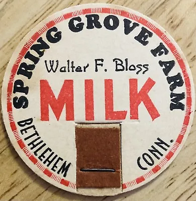 Milk Bottle Cap~spring Grove Dairy Farm Bethlehem Conn. • $2.99