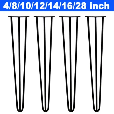 4 X Hairpin Legs / Hair Pin Legs Set For Furniture Bench Desk Table Metal Steel • £42.33