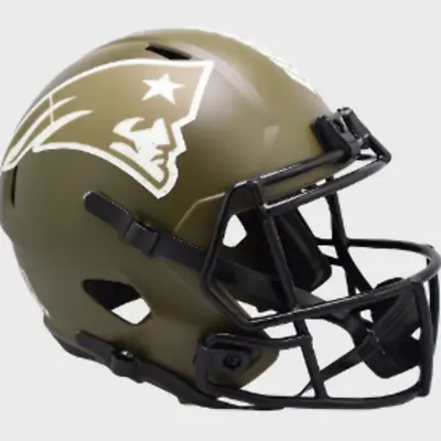 New England Patriots SALUTE TO SERVICE Full Size Speed Replica Football Helmet - • $184.99