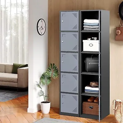 Metal Lockers Storage Cabinet 1-6 Doors Locker For Office School Gym Hotel Home • $119.99