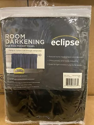 Eclipse Solid Thermapanel Room Darkening Single Curtain Panel Black 54x63in. • $16