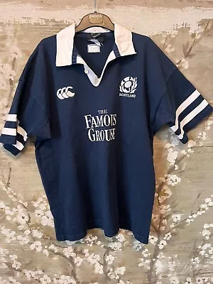 The Famous Grouse Scotland Navy Rugby Shirt Short Sleeve XL Canterbury • £62