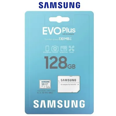 Micro SD Card 128GB Samsung Evo Plus Micro SDXC Class 10 Camera Memory 130MB/s • $25.95