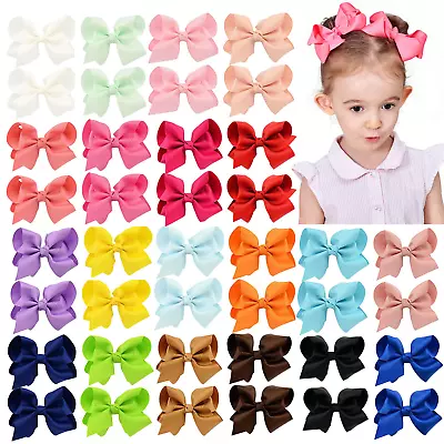 $13.65 • Buy 40PCS 4.5 Inch Hair Bows For Girls Grosgrain Ribbon Toddler Hair Accessories