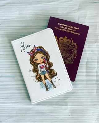 £11.99 • Buy Personalised Passport Cover | Girl's British Union Jack Theme | Bespoke Design