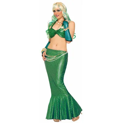 Green Mermaid Fin Skirt Flare Little Fish Tail Long Costume Bottom Adult • $24.15