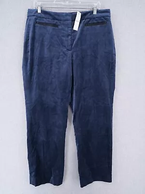 Marie Marot X J. Crew Pants Womens Size 14 Blue Velvet Straight Business Casual • $49.99