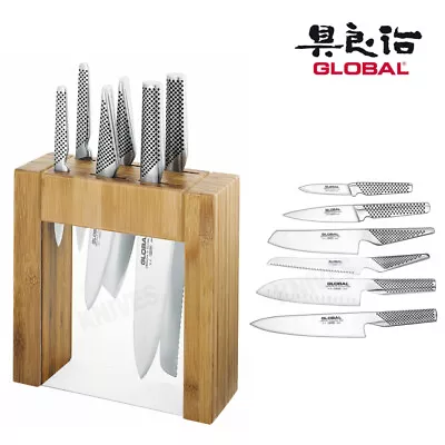 NEW Global IKASU 7pc Japanese Knife Bamboo Block Set 7 Piece Knives • $439.30