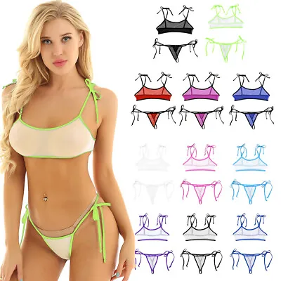 $8.26 • Buy Women Sexy Bikini Mini Bra Swimwear Set Micro Thong G-String Lingerie Nightwear