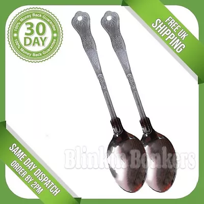 £5.29 • Buy Two Long Kings 13  Serving Spoon Large Stainless Steel Kitchen Food Cooking Dish