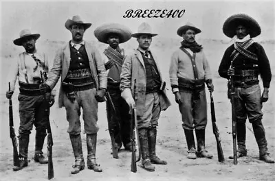 HISTORIC FIGURE/MEXICAN REVOLUTION/GNRL. CAMPANA & STAFF/4X6 B&W Photo Reprint • $2.25