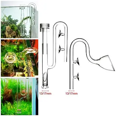 £25.31 • Buy Glass Aquarium Lily Pipe Inflow Outflow With Surface Skimmer Adjustable Supplies