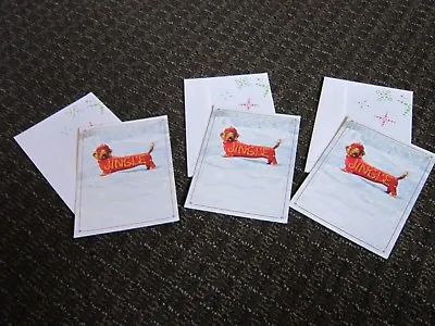 Dachshund Happy Holidays Cards 3 Glitter Jingle Make A Joyful Noise! Avanit Dog • $10.95