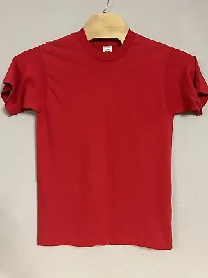 VTG Fruit Of The Loom Casual Wear Single Stitch Blank Red T Shirt Size Medium • $8