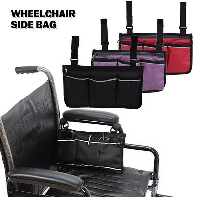 Wheelchair Side Bag Waterproof Wheelchair Armrest Pouch For Newspaper Magazines◬ • $17.56