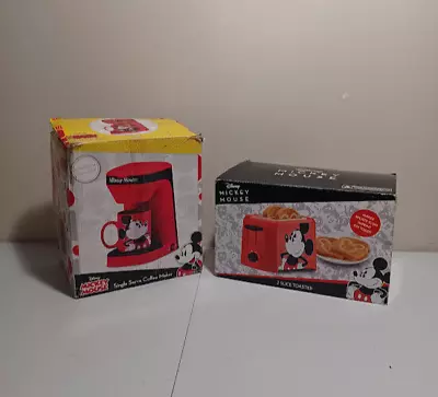 Disney Mickey Mouse Coffee Maker And Toaster Appliance Set Open Box • $65.50