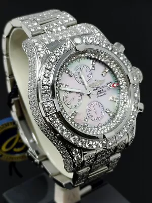 Breitling Super Avenger II  A13371 MOP Diamond 12.7Ct Automatic Date Men's Watch • $13499