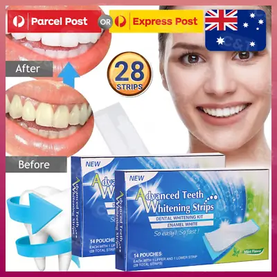 $12.95 • Buy 28 White Strip Teeth Whitening Strips Professional Advanced  Tooth Bleaching #T