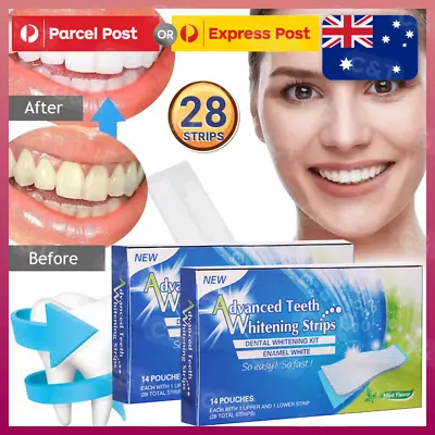 $12.95 • Buy 28 White Strip Teeth Whitening Strips Professional Advanced  Tooth Bleaching #T