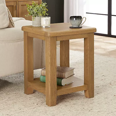 Cotswold Rustic Smoked Oak Lamp Side Table • £119