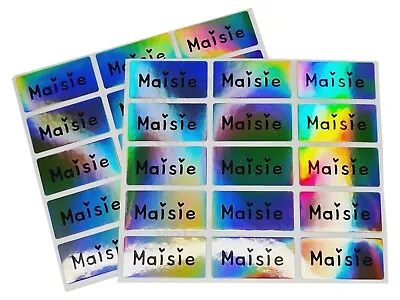 Silver Hologram Stick On Name Labels X51 Great For Equipment Stationary & More • £4.89