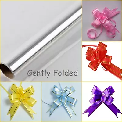 CLEAR CELLOPHANE GIFT WRAP Butterfly Bows EASTER EGGS Hamper Cake Mothers Day • £0.99