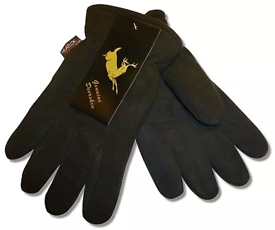 HEATLOK Deerskin Leather Palm Winter Gloves Polar Fleece Lining Size EXTA LARGE • $14.99